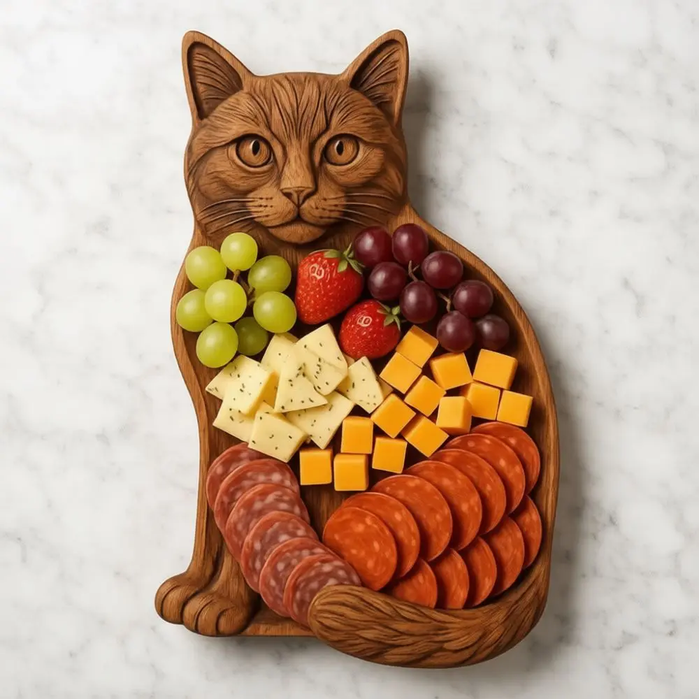 Wooden Charcuterie Board Animal Shape Snack Serving Tray Creative Appetizer Platter Decorative Kitchenware For Party