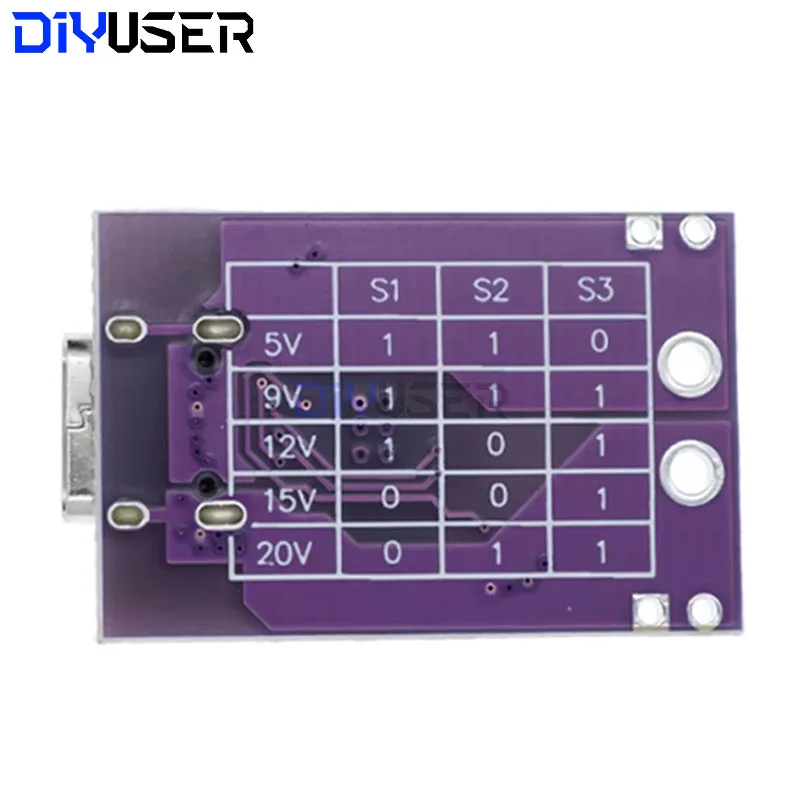 DIYUSER Type-C QC AFC PD2.0 PD3.0 do DC Parof Scam Fast Charge Trigger Polling Detector USB Notebook Power Supply Change Board — zdjęcie 6