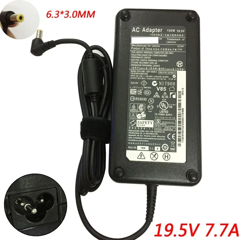 19.5V 7.7A 6.3*3.0mm 150W AC/DC Adapter Compatible-For-Lenovo 54Y8838 M90p M91p PA-1151-11VA IdeaCentre Power Supply