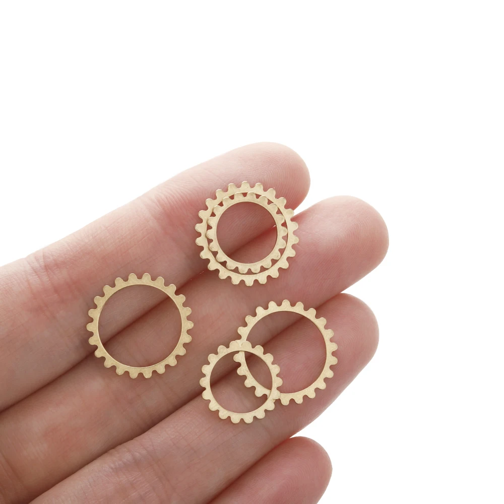生真鍮サークル,機械式,20個,スチームパンク,ギア,ペンダント,ジュエリーブレスレット,ネックレスを作るためのアクセサリー