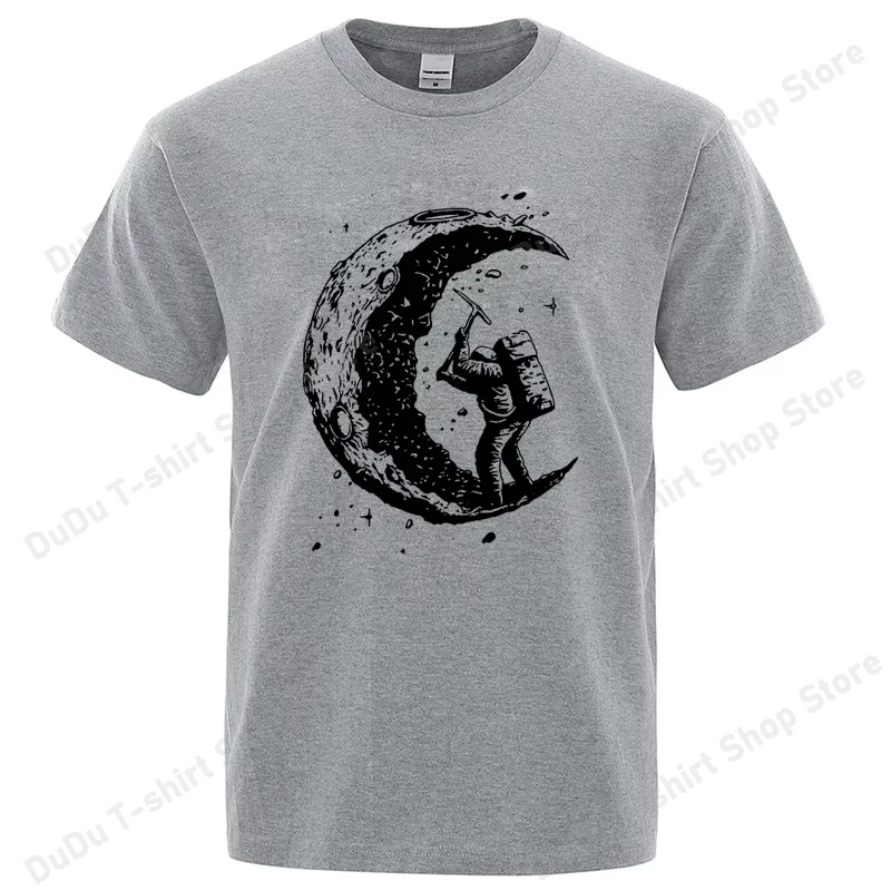 

Men's High Quality Fashion Moon Print Casual Summer Cool Short Sleeve Men Tshirt Loose T-shirt Male Tee Shirts Male Tee Tops