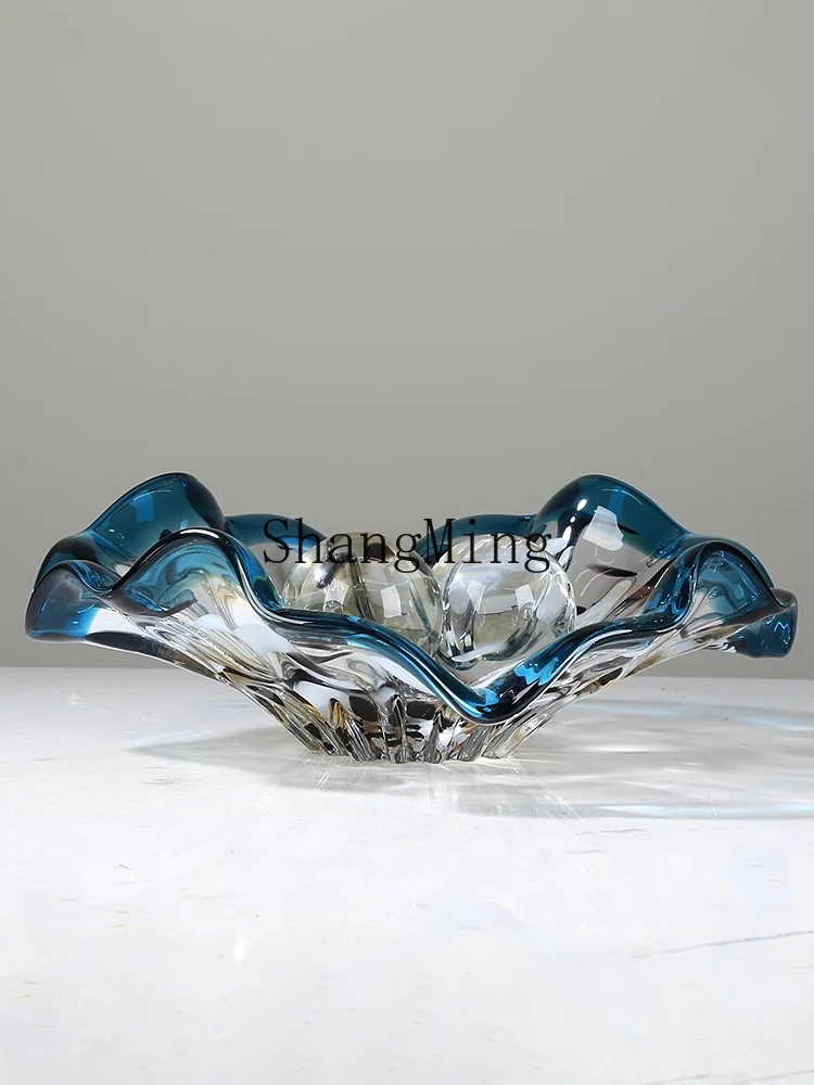 SM  luxury lotus leaf fruit plate coffee table decorative candy dried fruit plate living room entrance ornament
