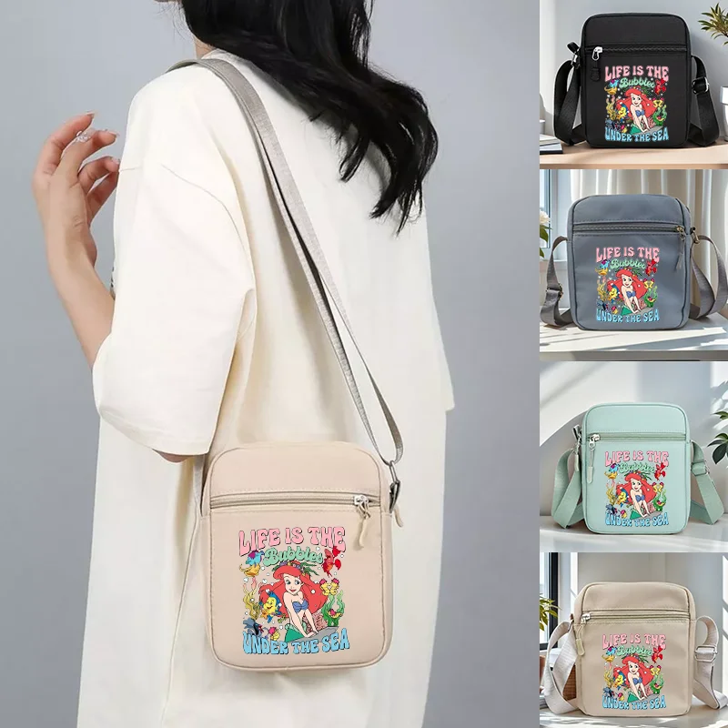 

New Fashion Women's The Little Mermaid Printed Shoulder Bag Outdoor Casual Simple Multi Compartment Crossbody Bag