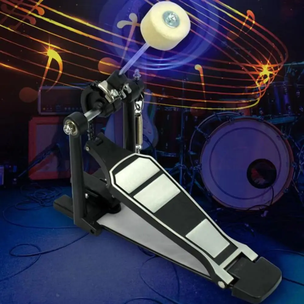

Musical Wool Beater Drum Pedal Stable Chain Adjustment Drum Single Foot Aluminium Alloy Stable Foot Drum Pedal Replacement