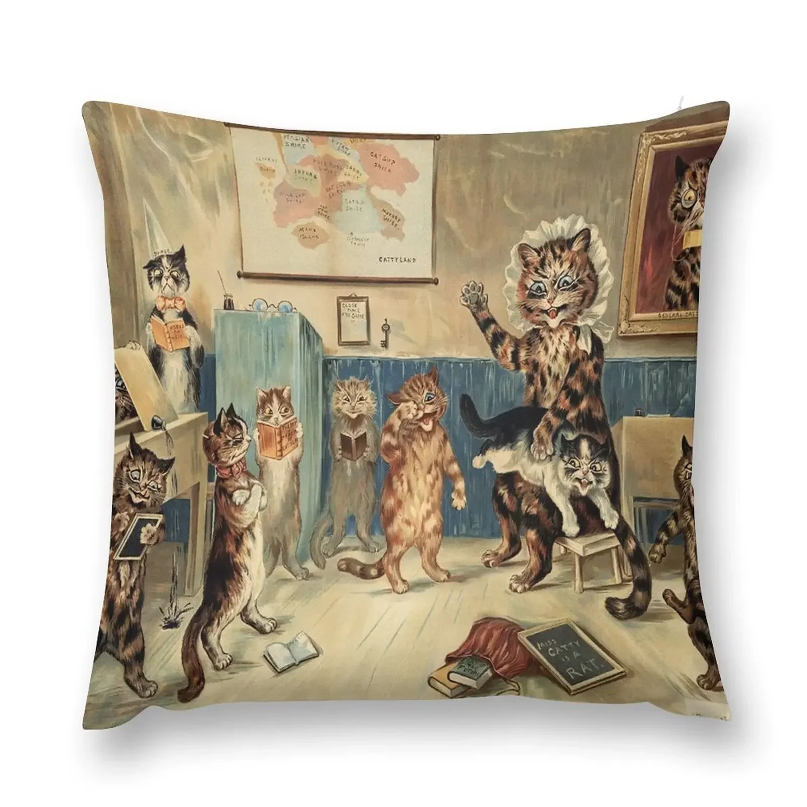 

Original Art By louis wain 1860, Londres Throw Pillow Sofa Cushion Cover Luxury Living Room Decorative Cushions pillow