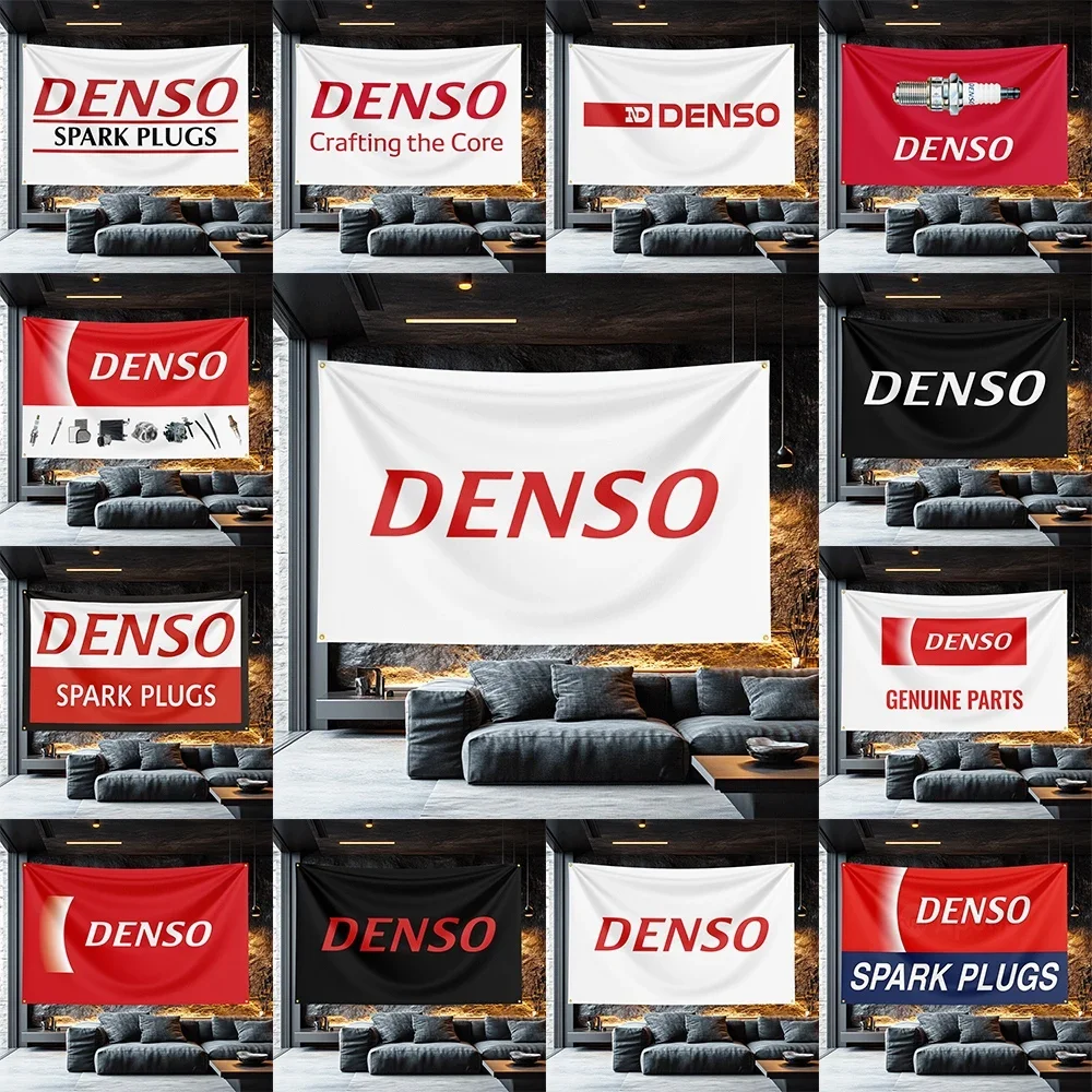 Denso Collection Motorcycle Flag  Polyester Decorative Banner For Man Cave Wall Decor Biker Gift