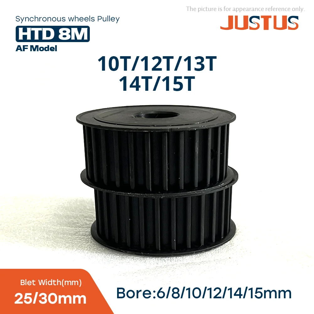 10T/12T/13T/14T/15 Teeth Steel HTD 8M Synchronous Wheels Pitch 8mm Bore 6-15mm Slot Width 27/32mm for Belt Width 25/30mm