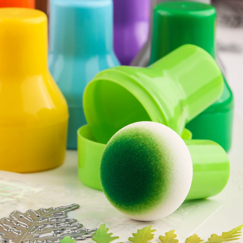 

3pcs/set Colorful Sponge Paper Pouncers Ink Applicator With Storage Case For Easily Direct Ink Application On Crafts Projects