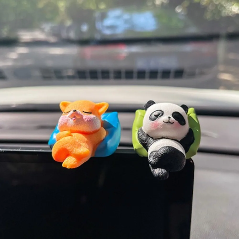 

Cute Healing Sleeping Puppy Piggy Panda Rabbit Figurines Car Decorative Mini Ornament Home Desktop Animal Trinket Decorations