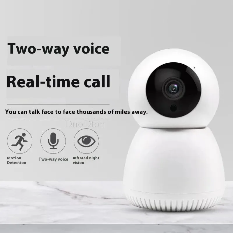 

DuoDton 3MP Tuya Smart Mini Wi-Fi IP-камера Внутренняя беспроводная домашняя безопасность AI Обнаружение человека CCTV Камера наблюдения Автоматическое отслеживание