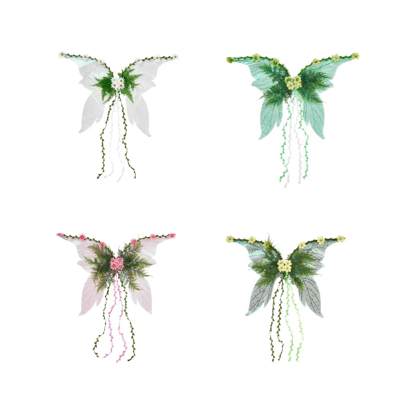 Butterfly Wing with Flowers Vines Lightweight Elegant Fairy Angel Wings for Girls Cosplay Party Accessories