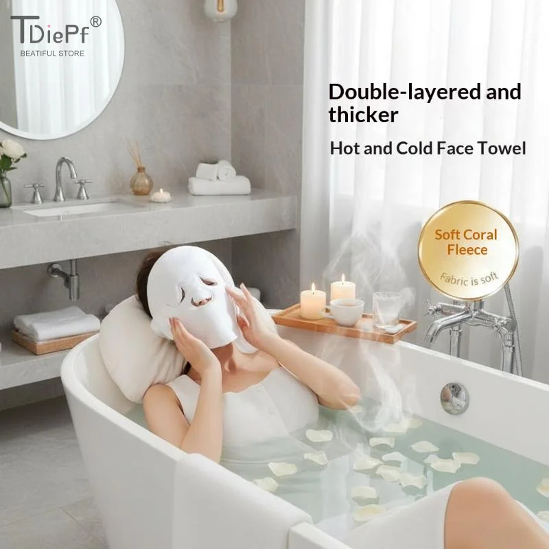 Ultra Gentle 1 hole/3holes Reusable Hot And Cold Compress Face Masks Towel Moisturizing Facial Steamer Soft Gentle For Skin Care