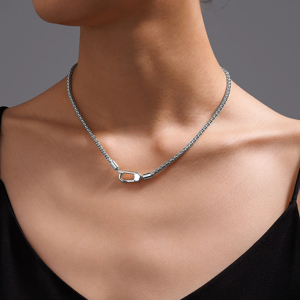 Women's 925 Sterling Silver Popcorn Necklace, Simple Fashion