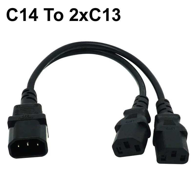 NEW 2026 30CM 110V-250V 10A IEC320 C14 TO C13 C5 C7 Y Splitter AC Power Cable Cord For PC Monitor Scanner Printer Adapter