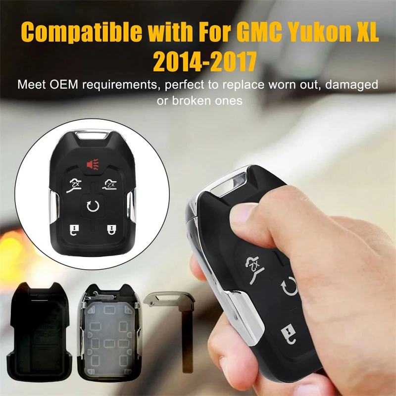 

Car Key Shell With Emergency HYQ1AA Remote Key Fob6Button ID46 Chip For Chevrolet Tahoe Silverado GMC Yukon 2015 2016 2017-2020