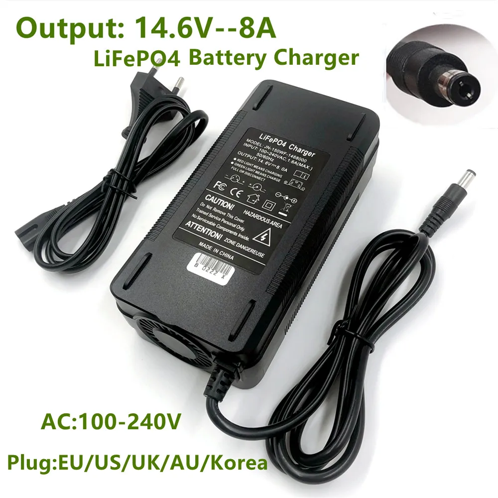 14.6V 8A Charger 4 Series LiFePO4 Battery 12.8V LiFePO4 Battery Charger