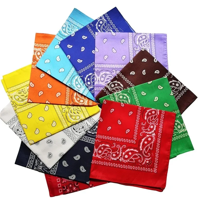 Square Paisley Bandanas Headbands For Women Men Fashion Fabric Ride Mask Hip Hop Hairbands Sport Head Bands Scarfs Accessories