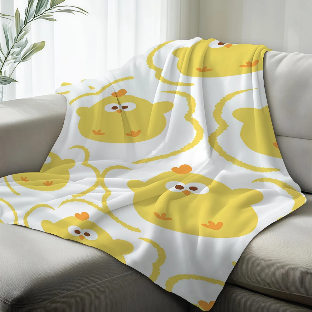 Cartoon Dun D-Dun C-Chicken Blanket Suitable For Sofas Beds Offices Cars Outdoor Travel An Ideal Gift For Friends Family