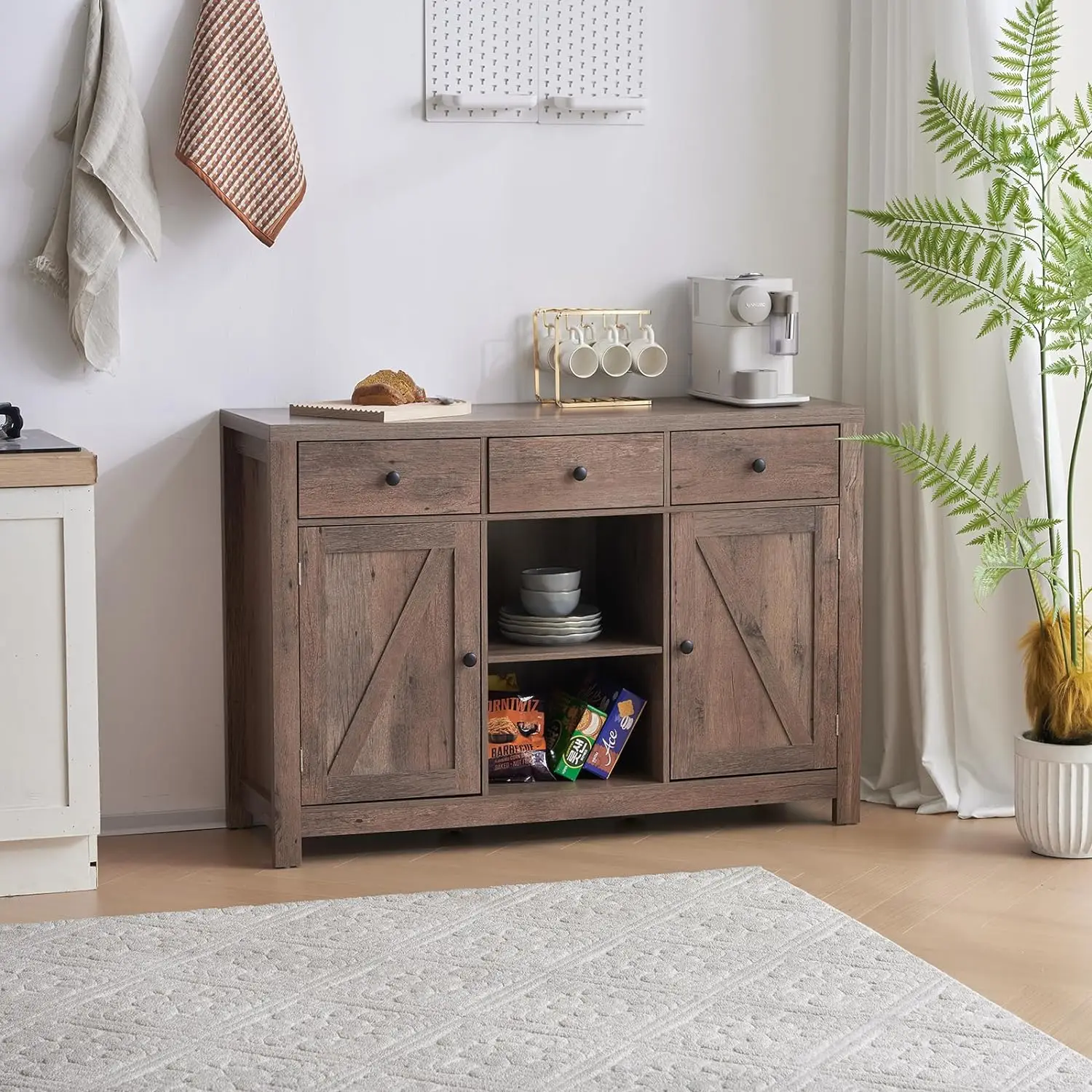 Credenza da cucina mobile da Buffet con contenitore, mobile da Bar in legno Vintage, tavolino da soggiorno, tavolino da Buffet