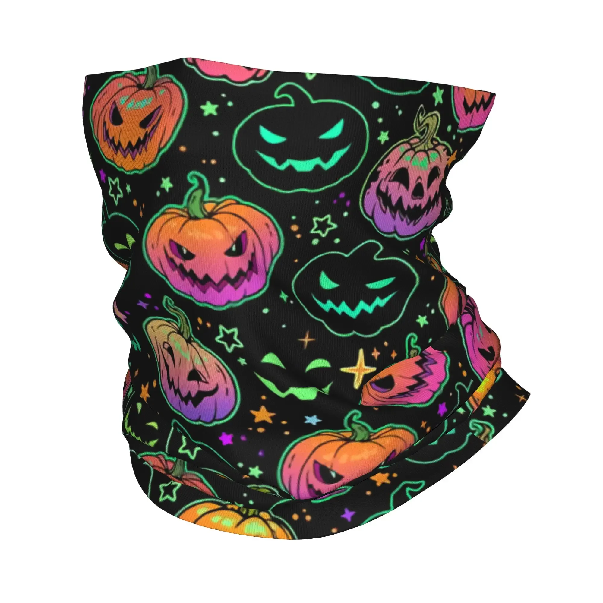 New Colorful Pumpkin Bats Star Moon Gothic Magic Mysterious Bandana Neck Warmer Women Men Winter Ski Tube Scarf Gaiter  Face Cov