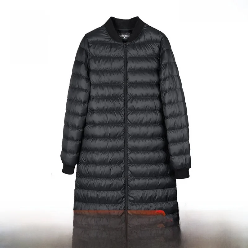 Damen-Wintermantel mit leichtem Puffer-Jaset-Baseballkragen, für den Pendelverkehr, Nylonmaterial, 90 % Daunenfüllkraft