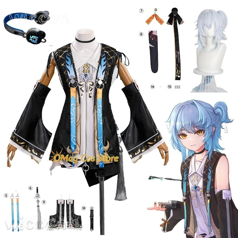 Halloween Costume Woman Wuwa Buling Cosplay Wig Outfit Dress Wig Prop Wuthering disfraz adulto Anime Clothing