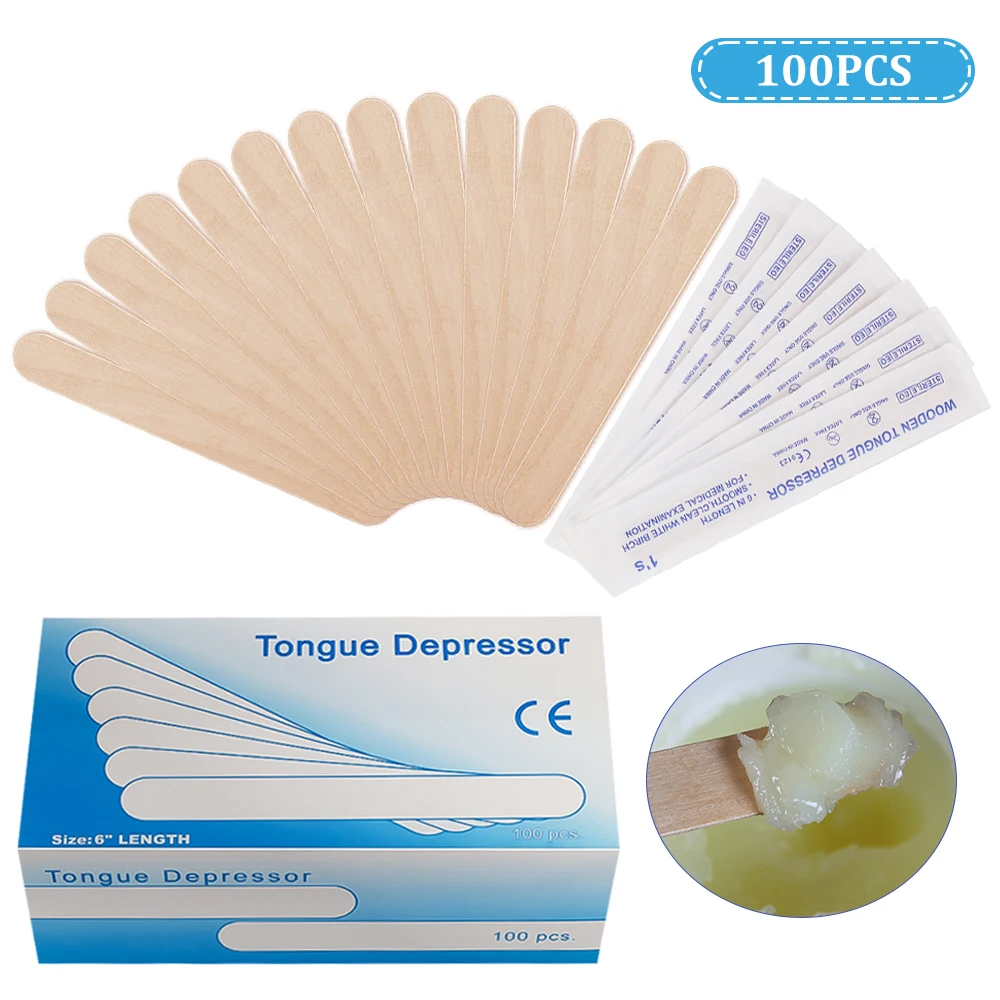 30/50/100/200 قطعة المتاح الوشم خافض اللسان الجسم أدوات الصبح خشبية الجسم إزالة الشعر عصا التعبئة بشكل فردي