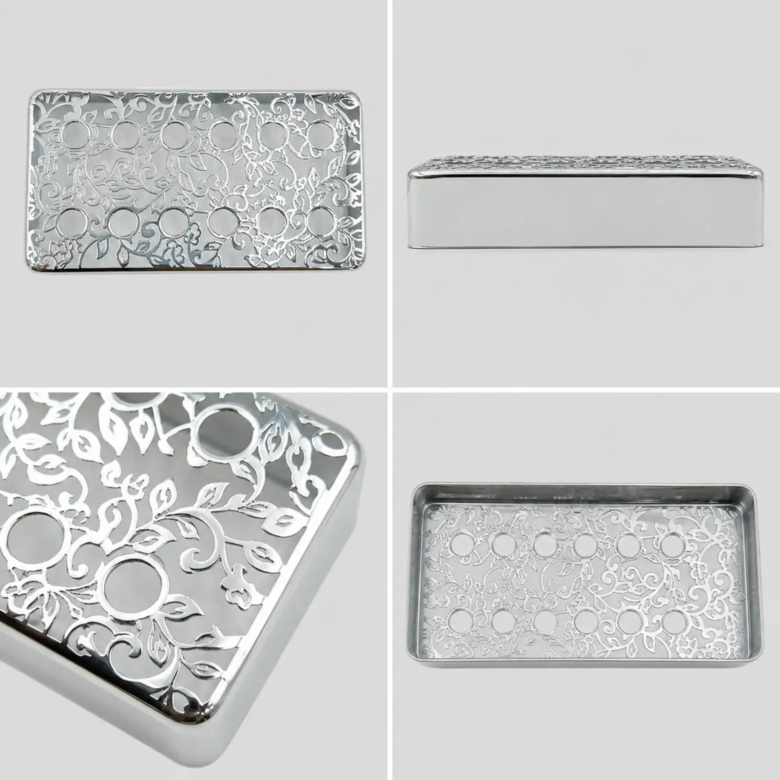 Brass Electric Guitar Neck Pickup Cover 50mm Floral Scroll Cutout with Polished Reflective Finish