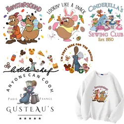 Ratatouille Cinderella‘s Sewing Club Iron on Patches Applique for Cloth Playful Stickers Clothing Accessories