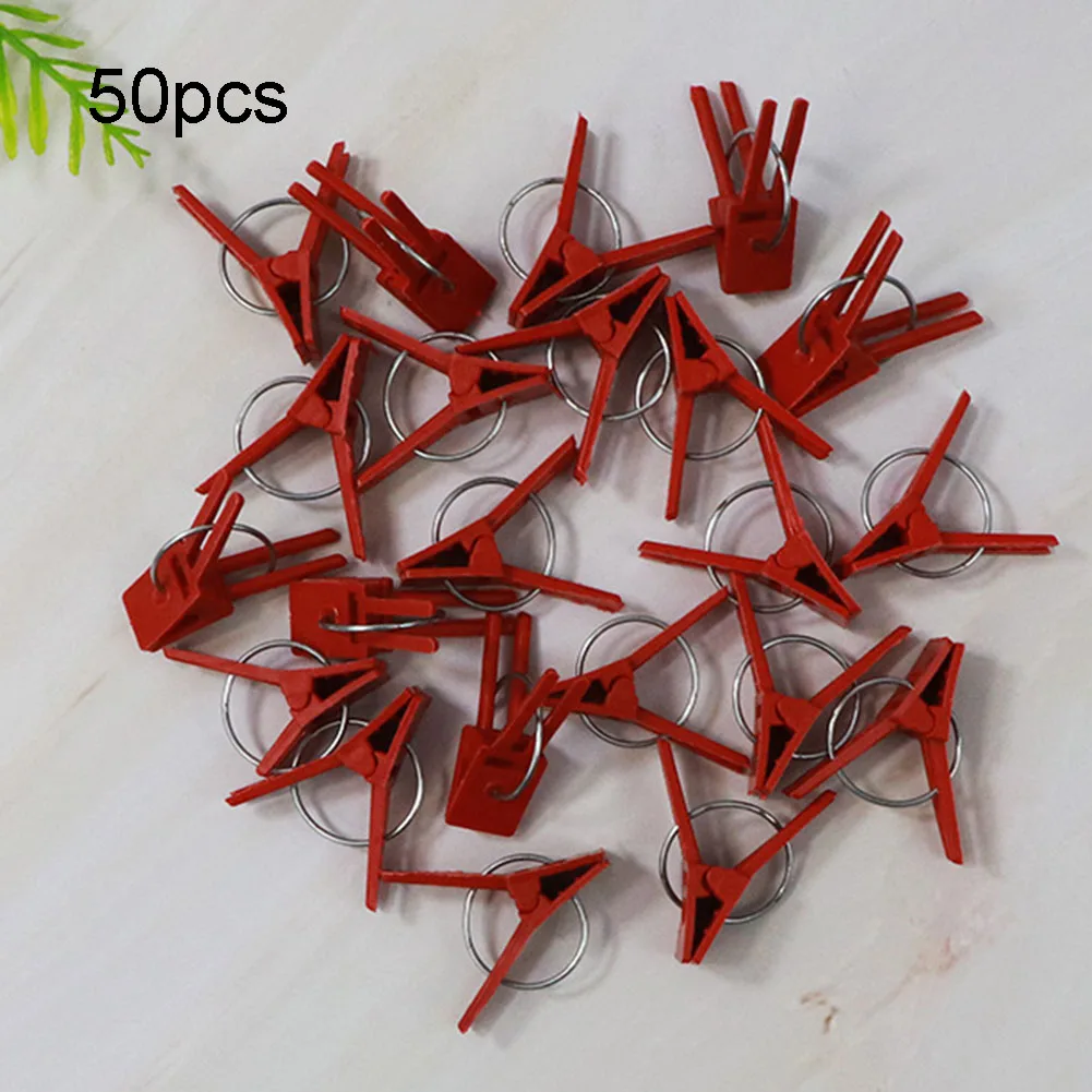 50PCS Plant Grafting Clip Plastic Gardening Tool For Cucumber Eggplant Watermelon, Round Mouth Flat Mouth Anti-fall Clamp