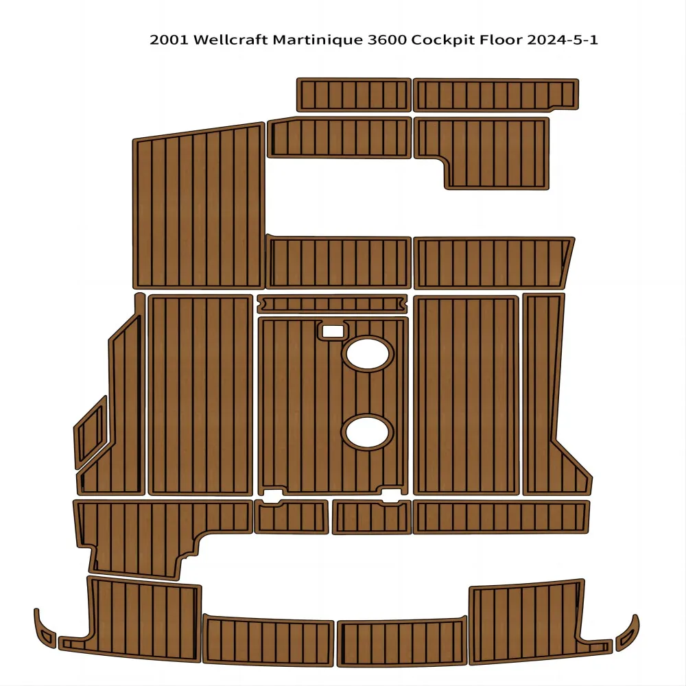 2001 Wellcraft Martinique 3600 Cockpit Pad Boat EVA Foam Teak Deck Flooring Mat SeaDek MarineMat Gatorstep Style Self Adhesive