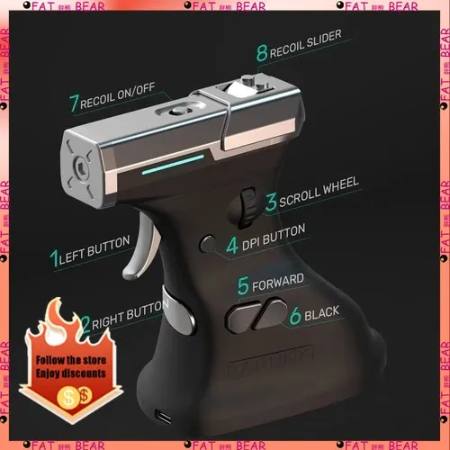 ماوس ألعاب Ragnok 3 Gun ErgoStrike 7 Next-Gen لألعاب الرماية يتضمن ميزة الارتداد لبيئة غمر FPS المحسنة