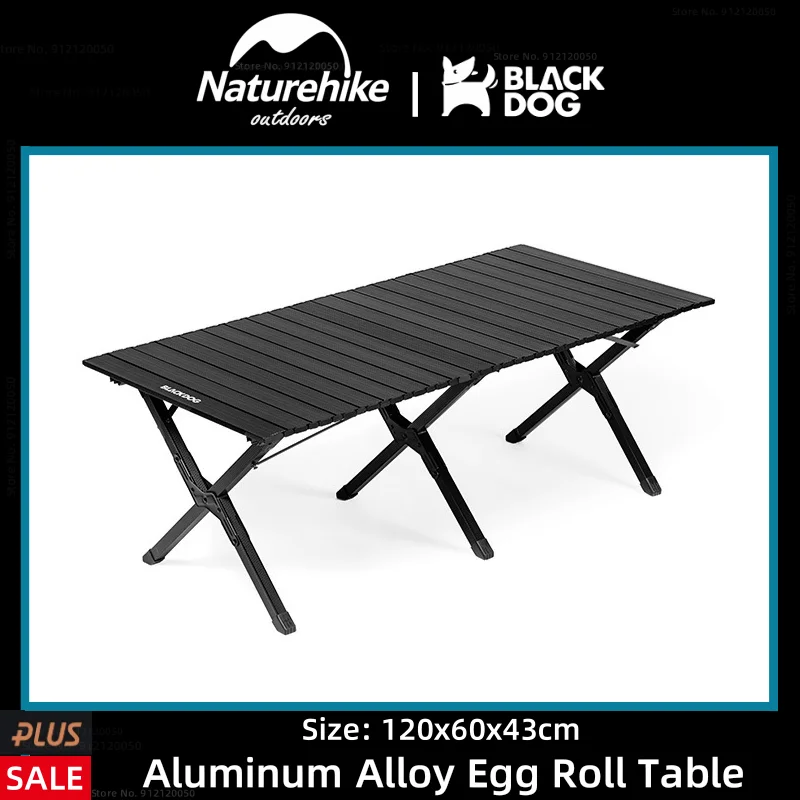 

Naturehike-BLACKDOG Outdoor Aluminum Alloy Egg Roll Table Solid And Durable Camping Picnic Table Portable Storage Folding Table