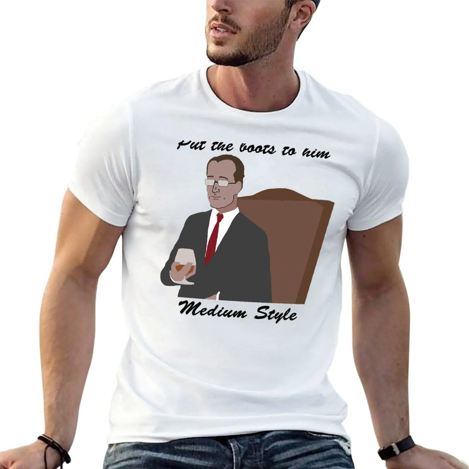 Put the Boots to him, Medium Style T-Shirt Daily Work Short Sleeve Top