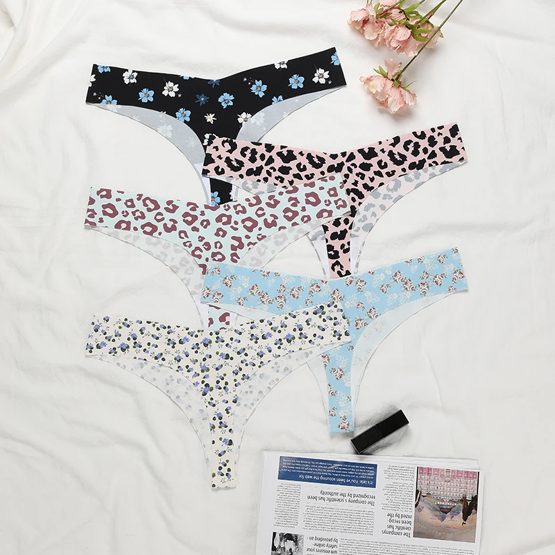 Seamless Panties Woman Oem Sexy Seamless Panties Thong Panties Women Underwear With Various Colors Leopard Print