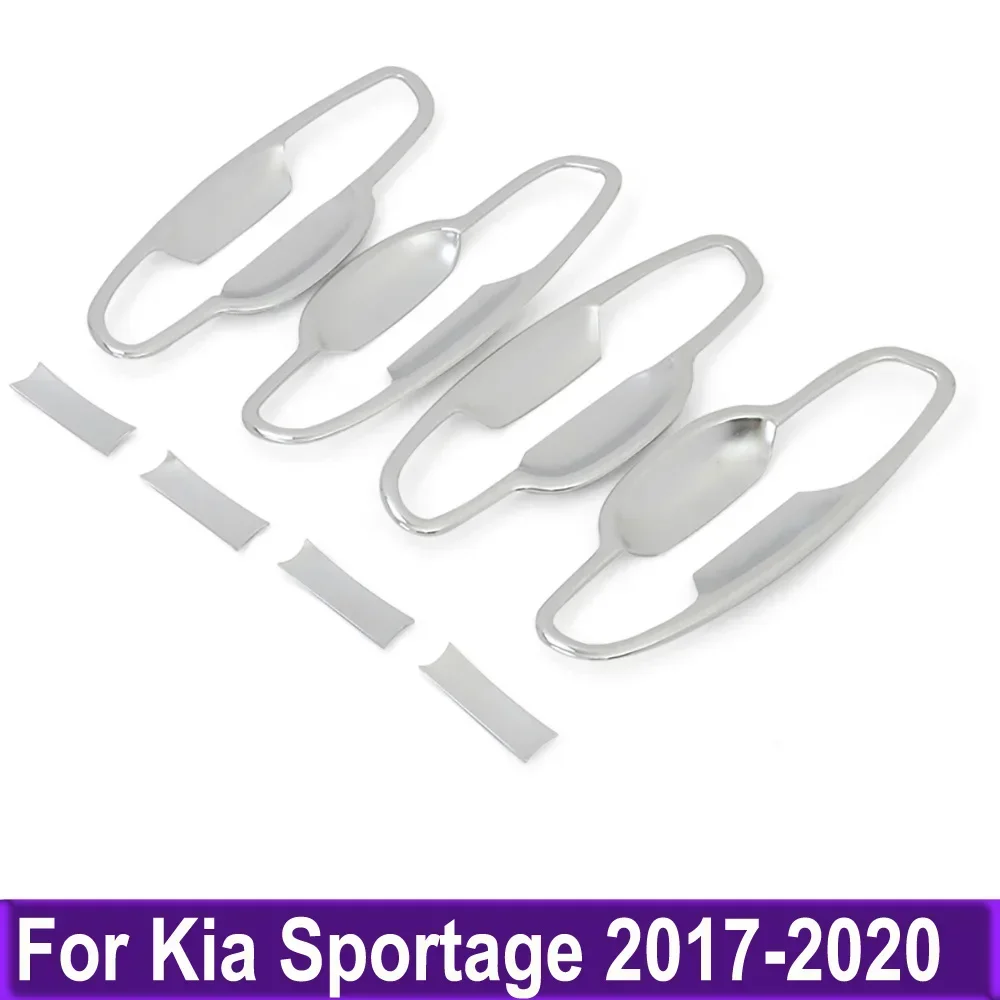 

Side Door Handle Bowl Cover Trim Sticker Decoration For Kia Sportage 2017 2018 2019 2020 ABS Chrome Styling Car Accessories