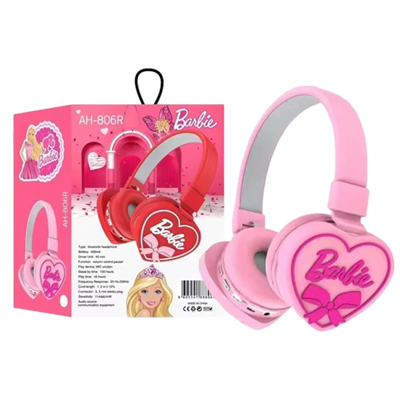 Barbie Wireless Bluetooth Headphones Stereo Earphone Noise Cancelling Wireless Sports Earphone Gaming Headsets Birthday Present