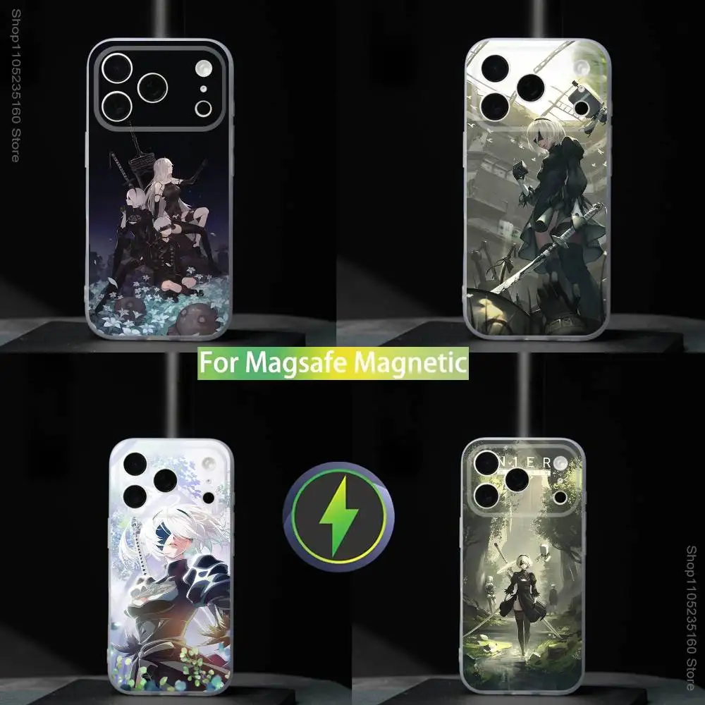 

N-Nier 2B A-Automata-a For iPhone 11,12,13,14,15,16,17,Pro,Max,Plus,Mini,SE4,E Phone Case Magnetic For Magsafe Wireless