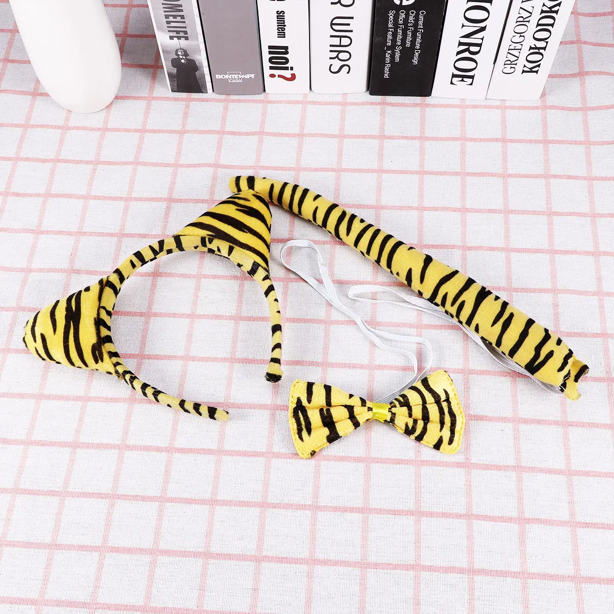 Tijger hoofdband stropdas staart kostuum accessoire set kinderen cosplay prop voor Halloween Party maskerades carnaval fancy dress