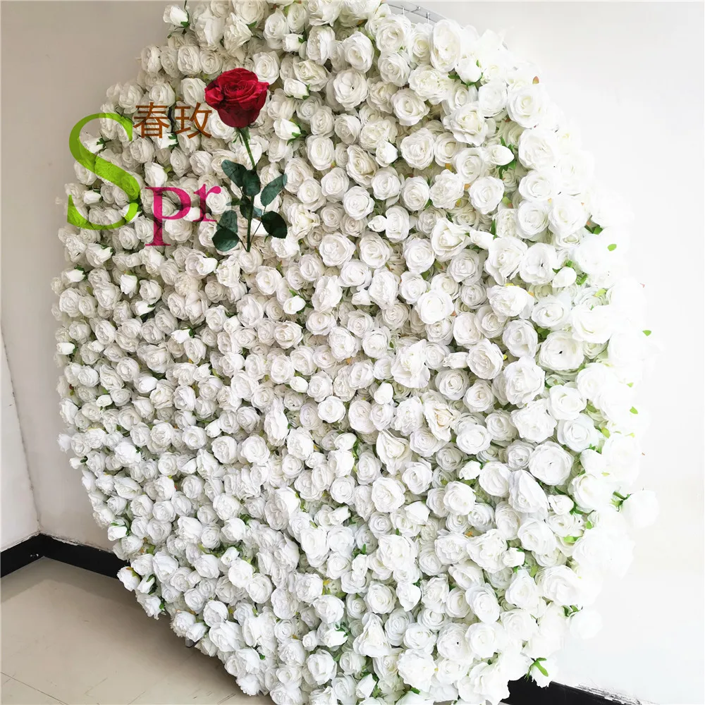 

SPR 2m Round white Silk Peony Hydrangea Flower Wall Backdrops For Wedding Romantic Photography Backdrops Silk Flower Panels