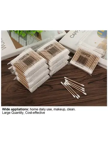 500pcs Double Head Cotton Swab Women Makeup Cotton Buds Tip for Wood Sticks Nose Ears Cleaning Health Care Tools