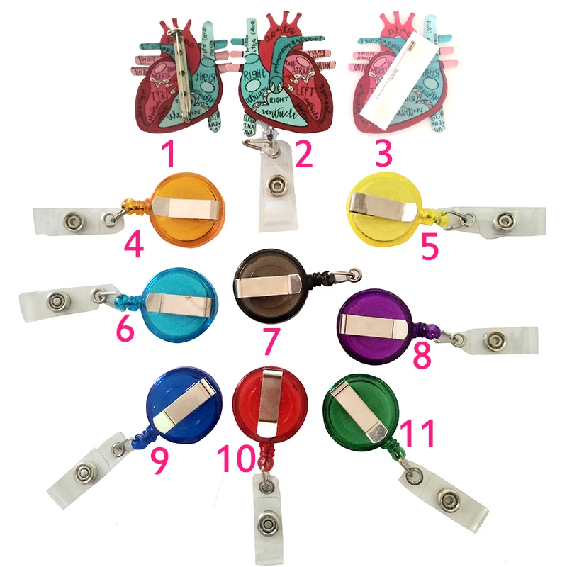 2024 New Anatomical Heart Diagram Pins with Clip Telemetry Cardiology Nurse Holder Pins,porte anatomie,キーホルダ,