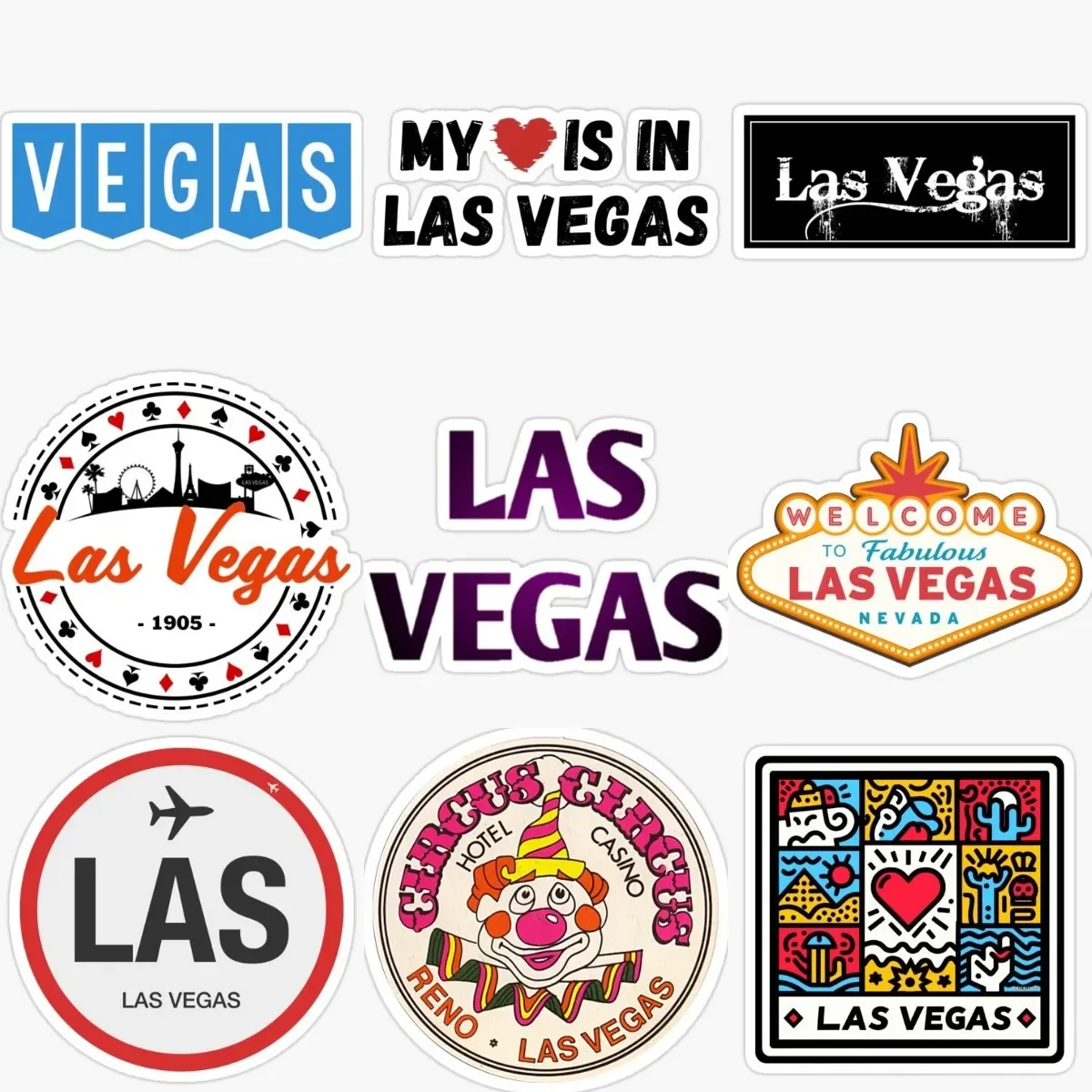 

Las Vegas Creative Creative Sticker for Decorate Room Fridge Table Car Truck Motorcycle Off-road Helmet Bumper Decal