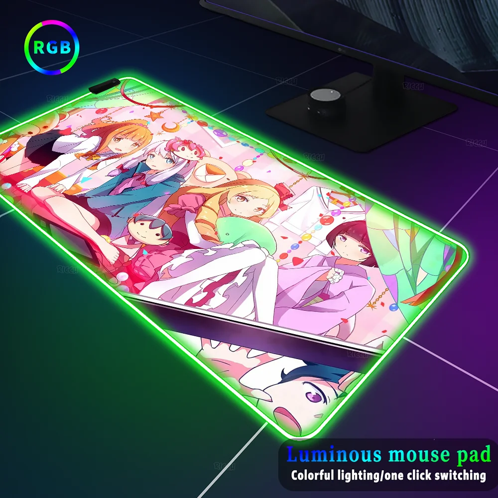 Eromanga Sensei Mousepad Rgb Mouse Pad Setup Gaming Accessories Cheap Pc Gamer Cabinet Big Mousepepad Backlight Deskmat Desk Mat