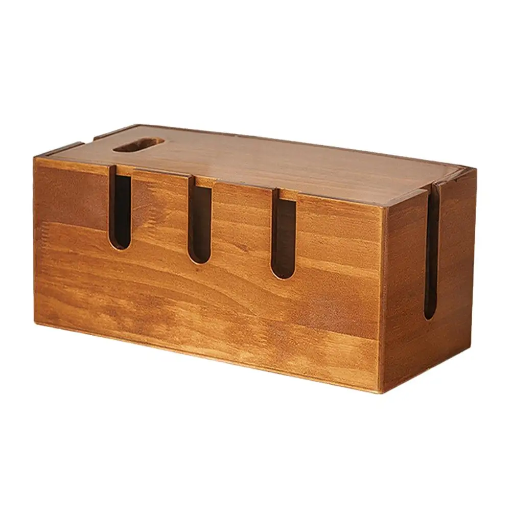 

Box Solid Wood Cable ganizer Desk Router Cover Cord Hider Storage rustic appearance sturdy construction home