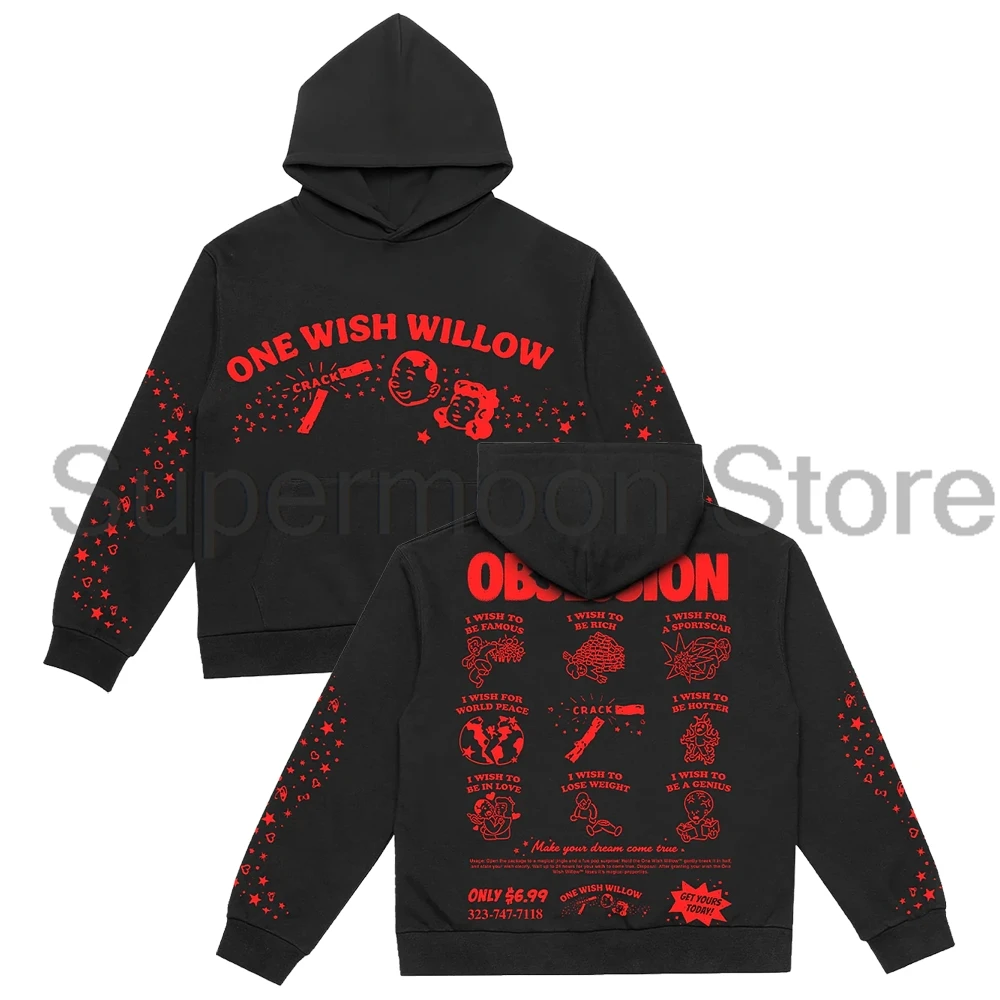 2026 Movie Obsession One Wish Willow Hoodie Long Sleeve Streetwear Men Women Heavyweight Cotton Hooded Sweatshirts