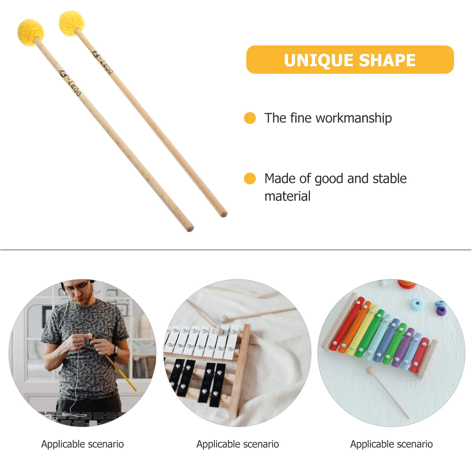 

2 Pcs Fun Gesture Shaped Drumstick Marimba Hammer Drumsticks Vibraphone Mallets Gavel Percussion Instruments