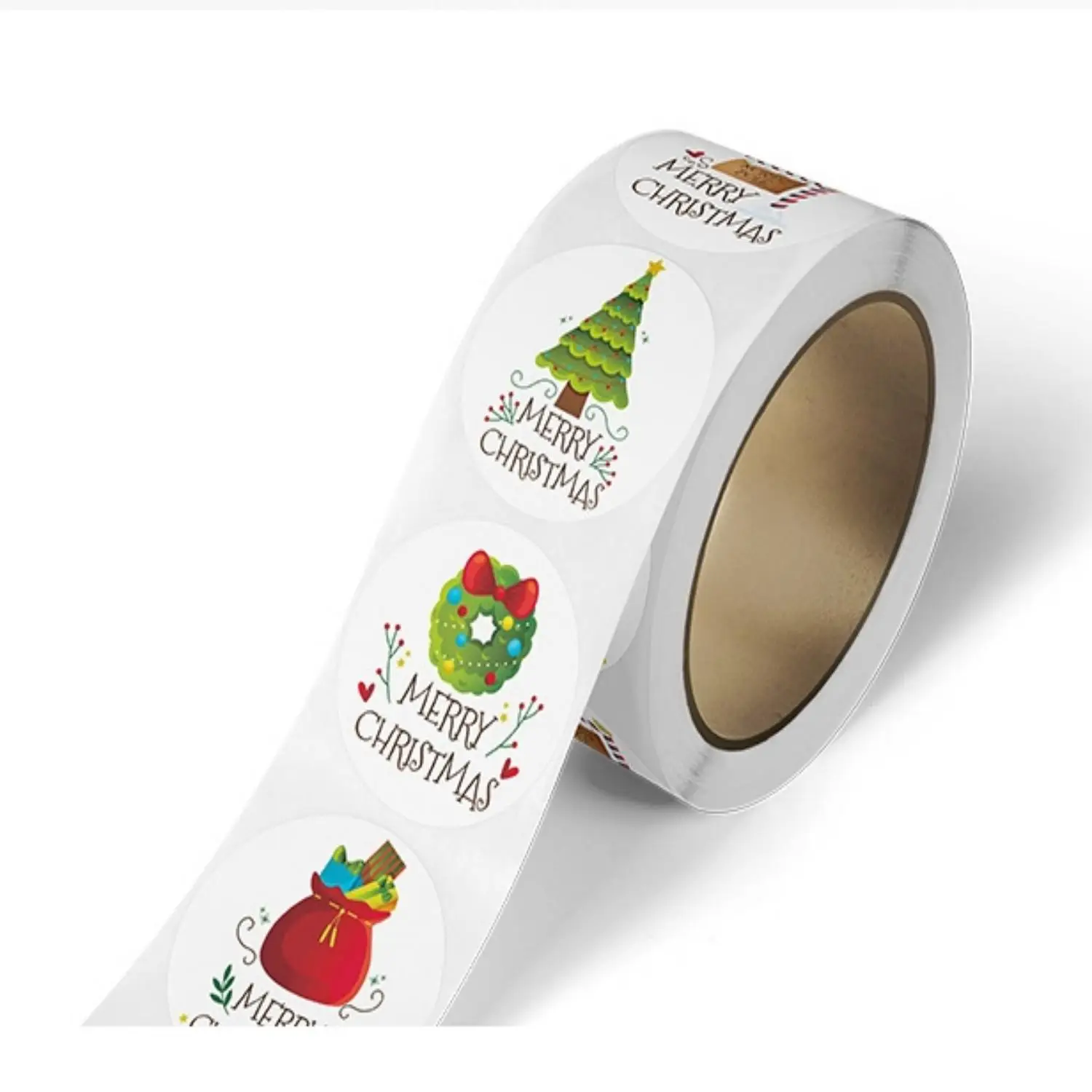 2026 Merry Christmas Round Stickers Xmas Tree Wreath Gift Bag North Pole Sealing Labels Self Adhesive Gift Wrap Stickers Holiday Envelope Decor Tags for Xmas Party Packaging Supplies view 6