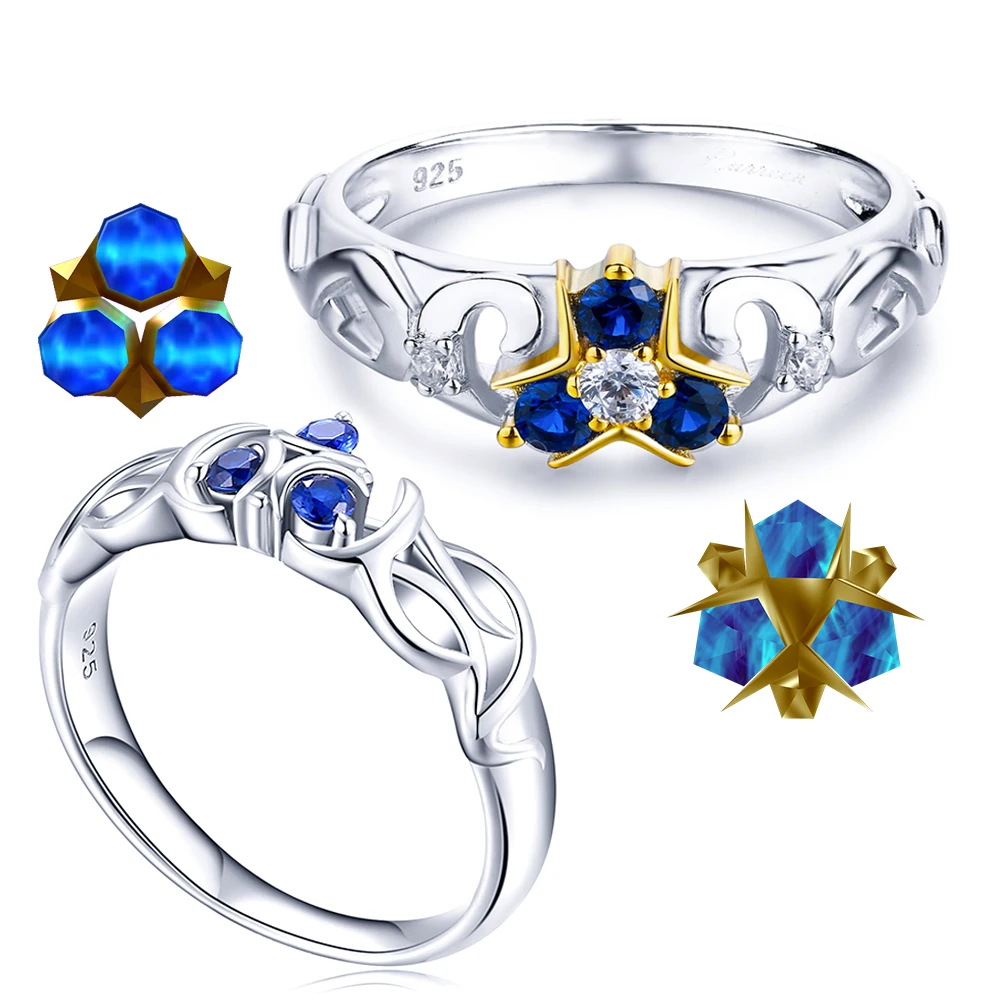 anillo-para-mujer-tloz-40º-aniversario-oot-zora’s-sapphire-de-plata-de-ley-925