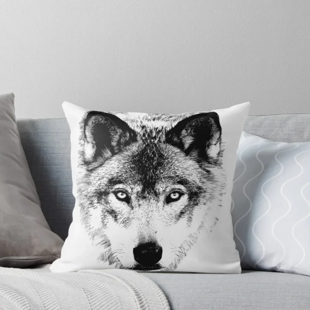 

Wolf Face. Digital Wildlife Image. Throw Pillow Covers For Sofas autumn decoration Cushions For Sofa Pillow